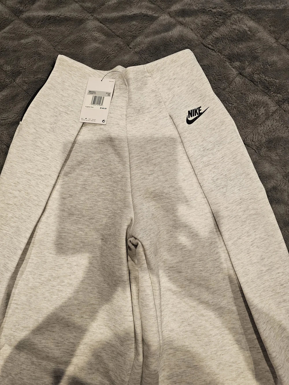 Nike Womens' Light Gray Wide-Leg Sweatpants - Picture 3 of 9